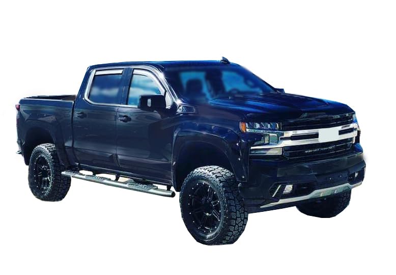 Extreme Black Horse Wheel-to-Wheel Side Steps Satin Black Compatible with 2019-2024 Silverado/Sierra 1500|2022-2023 Chevrolet Silverado 1500 LTD|2022-2022 GMC Sierra 1500 Limited-GMBK-NL-19