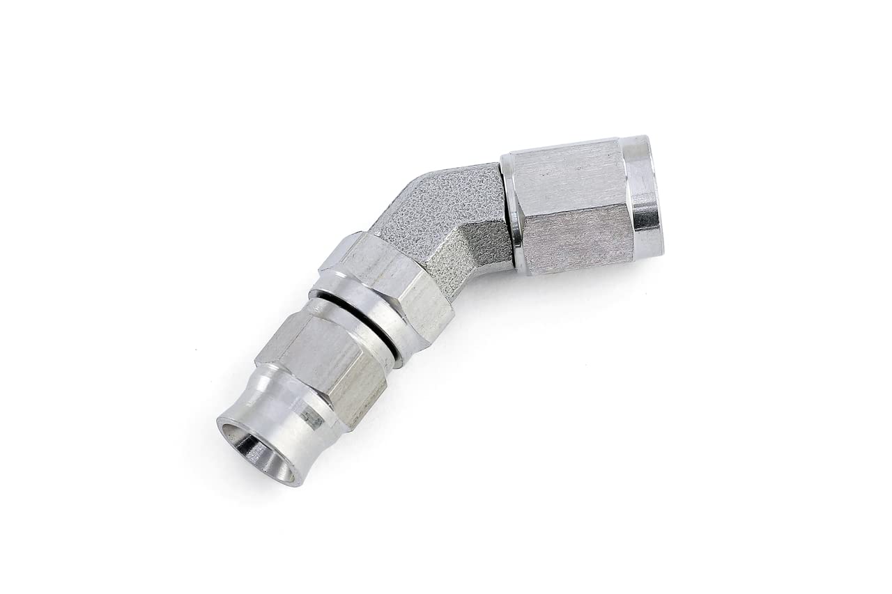 45 Degree HPS Performance -3 Stainless Steel AN Hose End, 350-4503SS