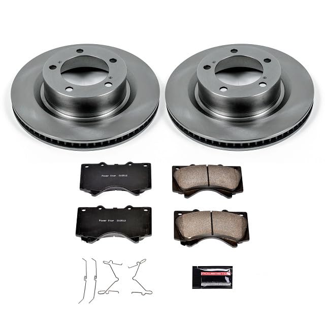 POWERSTOP Autospecialty KOE2952 Front Replacement Brake Kit-OE Brake Rotors & Ceramic Brake Pads For 2007-2021 Toyota Tundra | 2008-2022 Sequoia | 2016-2021 Land Cruiser | 2016-2021 Lexus LX570