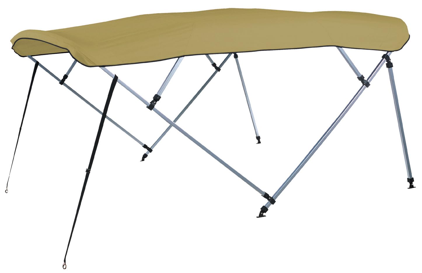 CARVER 8'L 4-Bow SQ Tube Pontoon Bimini Top Kit A(8SQ) - 48" H, Fits 96"-102" W, Toast
