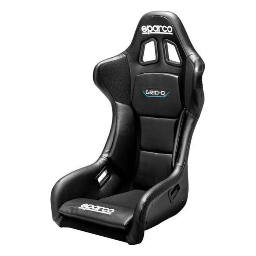 Sparco Ultralight Grid Q Sky Fibreglass Seat with Vinyl Cover, Black