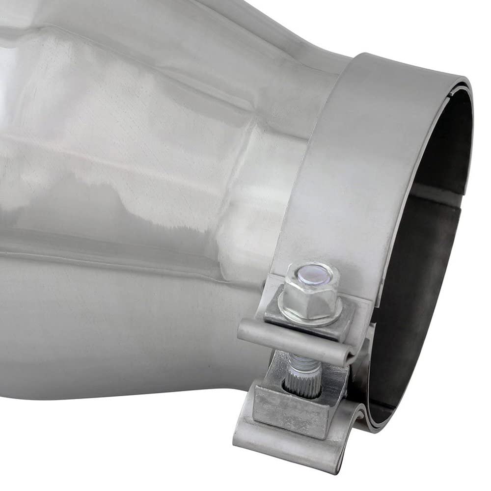 4" Inlet aFe Power 49T40606-P15 x 6" Outlet x 15" Length Stainless Steel Polished Bolt-On Exhaust Tip