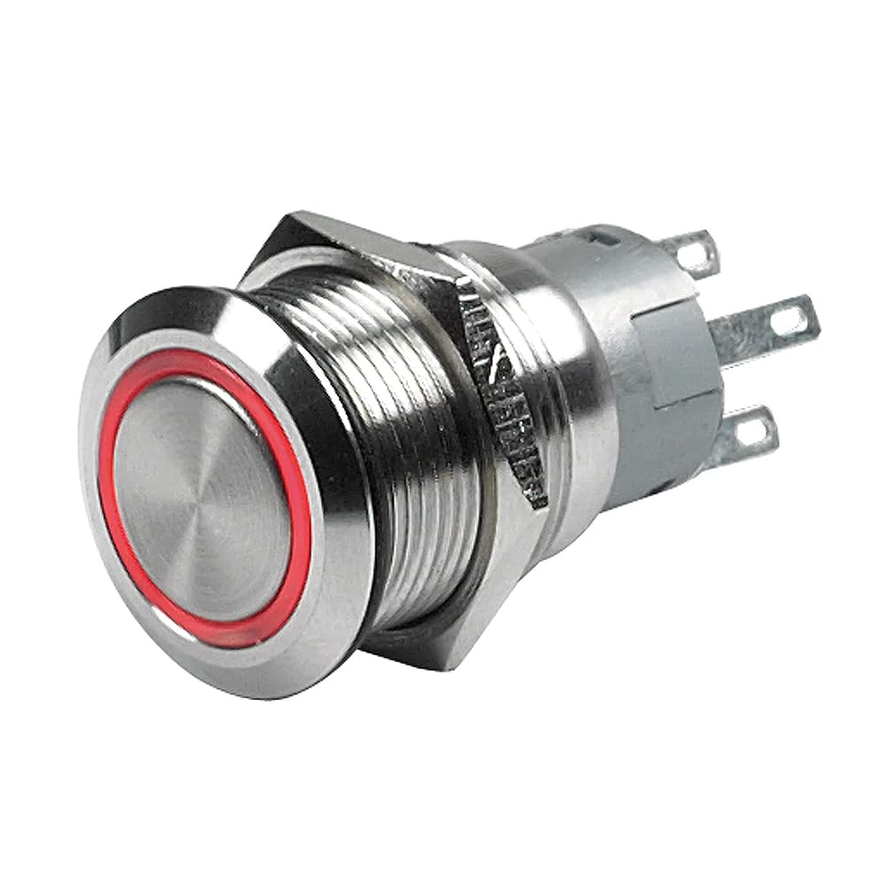 Push Button Switch Marinco 80-511-0001-01 - 12v Latching On/Off - Red Led