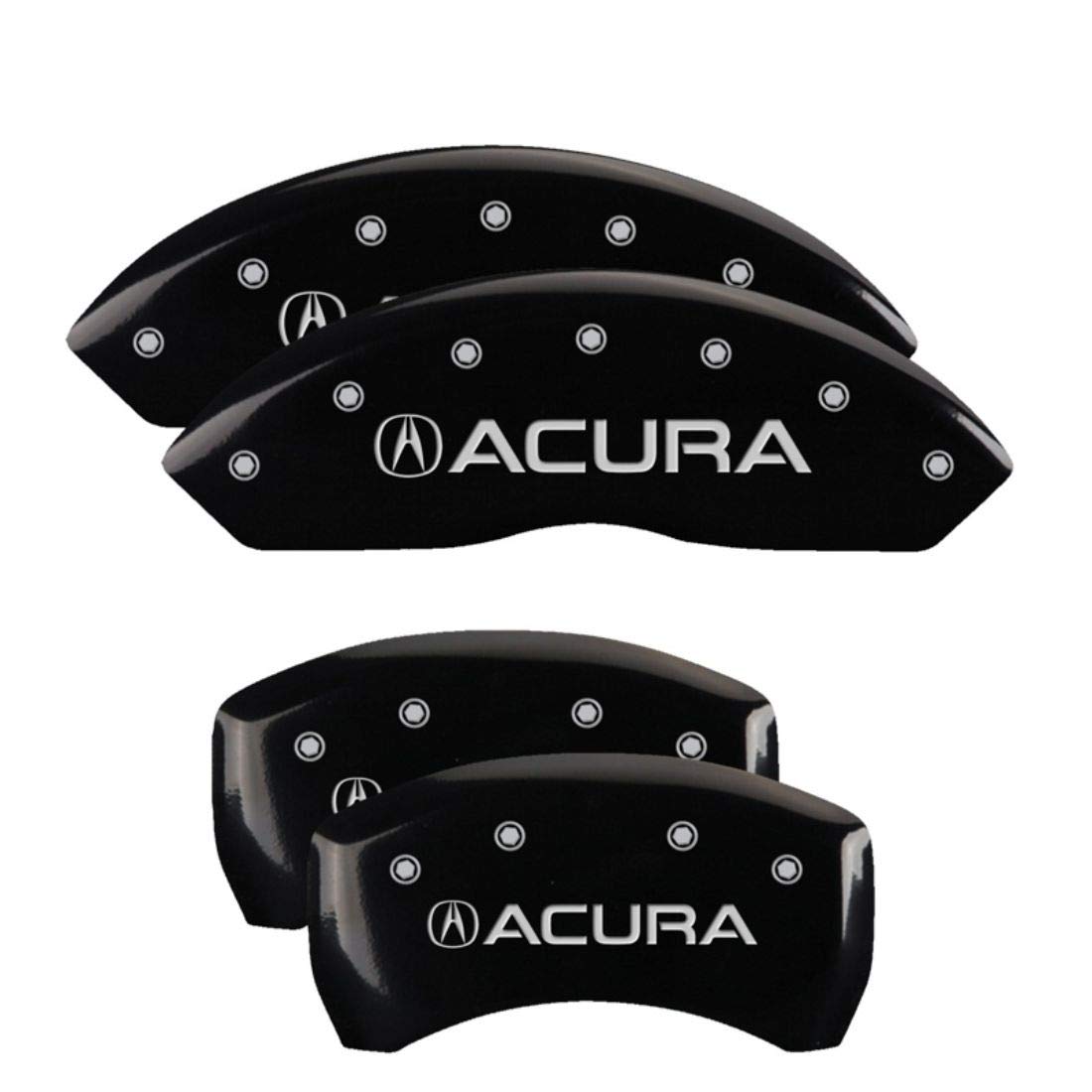 MGP Caliper Covers Black Powder Coat Finish 39018SACUBK Engraved Caliper Cover with Silver Characters, Set of 4 Acura/Acura