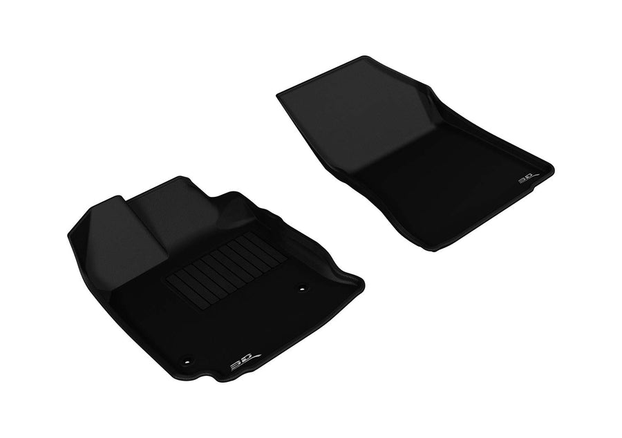 3D MAXpider Custom Fit Front Row All-Weather Floor Mat for Select Toyota Venza Models - Kagu Rubber (Black)