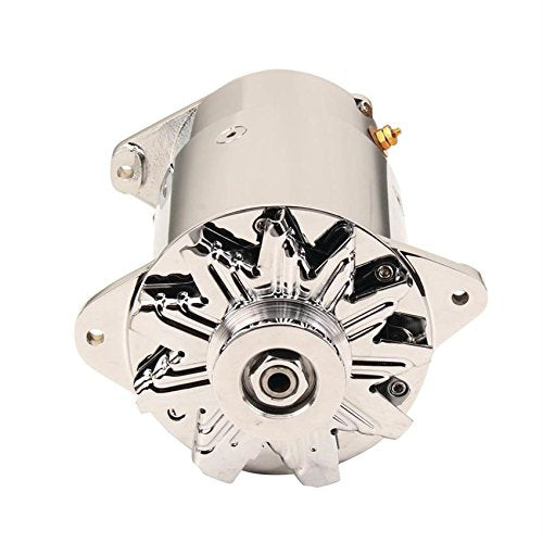 PowerGEN Powermaster GM Chrome Long 90A 12V w/Pulley for 3/8" Belt