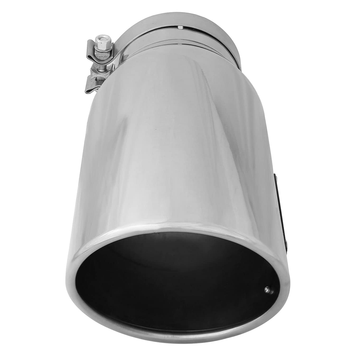 5" Inlet aFe Power 49T50702-P15 x 7" Outlet x 15" Length Polished Stainless Steel Bolt-On Diesel Exhaust Tip