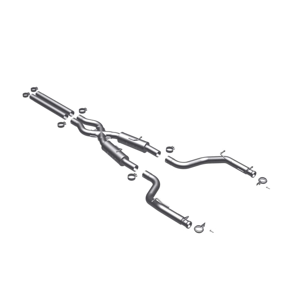 Cat-Back MagnaFlow Performance Exhaust System 16886 - Competition Series, Stainless Steel 3in Main Piping, Dual Split Rear Exit, Dual Satin Finish Mufflers - Challenger Performance Exhaust Kit