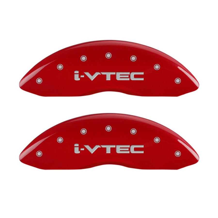 MGP Caliper Covers Silver Characters 39021SIVTRD Red Powder Coat Finish Disc Brake Caliper Cover (Set of 4)