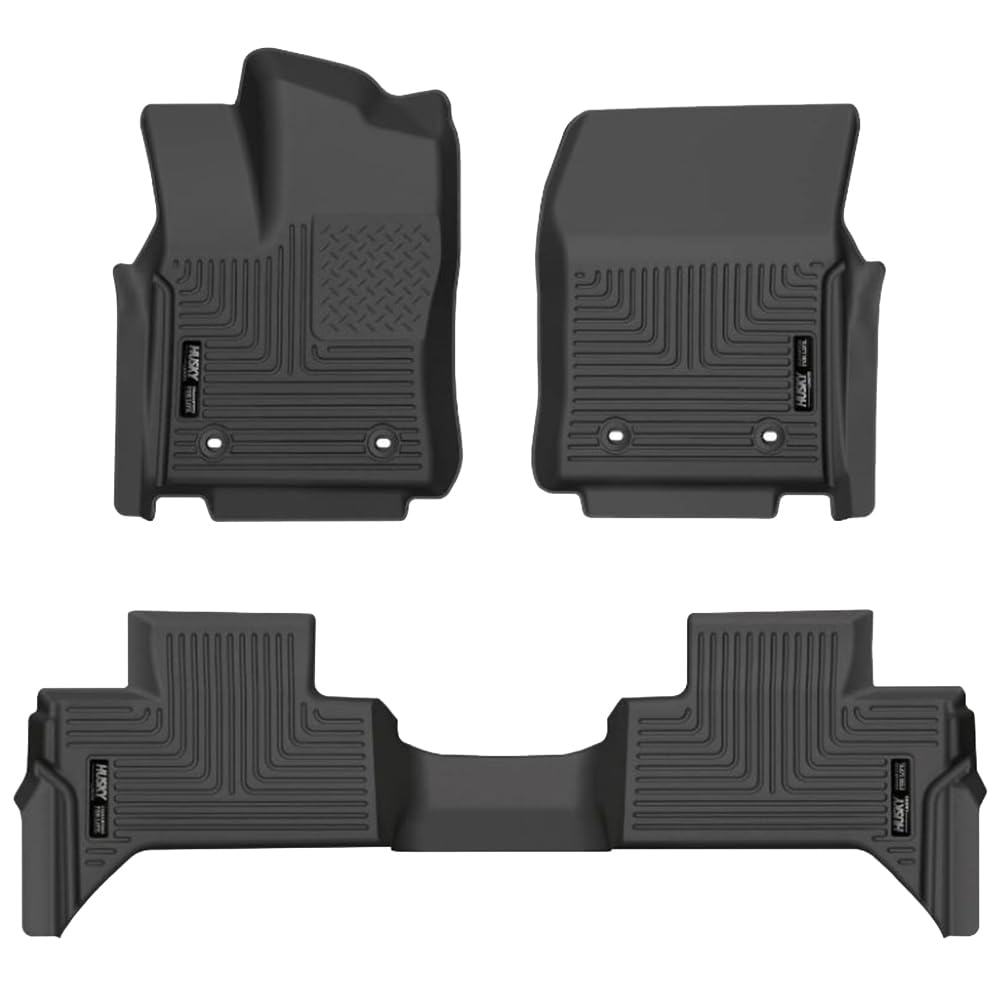 Husky Liners Floor Mats Weatherbeater | Fits 2022-2026 Toyota Tundra, Double CAB ONLY | Front & 2nd Row, 3-pc Black - 99471