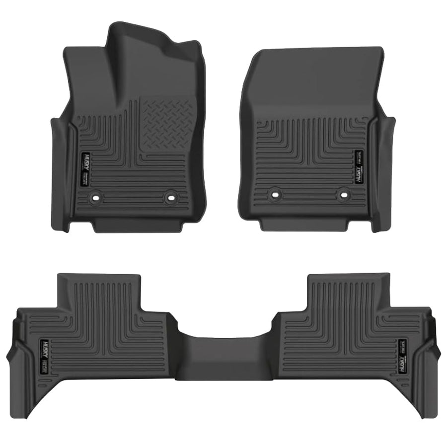 Husky Liners Floor Mats Weatherbeater | Fits 2022-2026 Toyota Tundra, Double CAB ONLY | Front & 2nd Row, 3-pc Black - 99471
