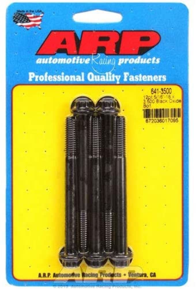 5/16in-18 ARP x 3.500in 12pt Black Oxide Bolts (Set of 5)