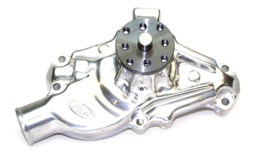 Performance Quotient PRW 1435010 High Flow 5/8" Pilot Shaft Short-Style Aluminum Polished Water Pump for Chevy SB 1955-72