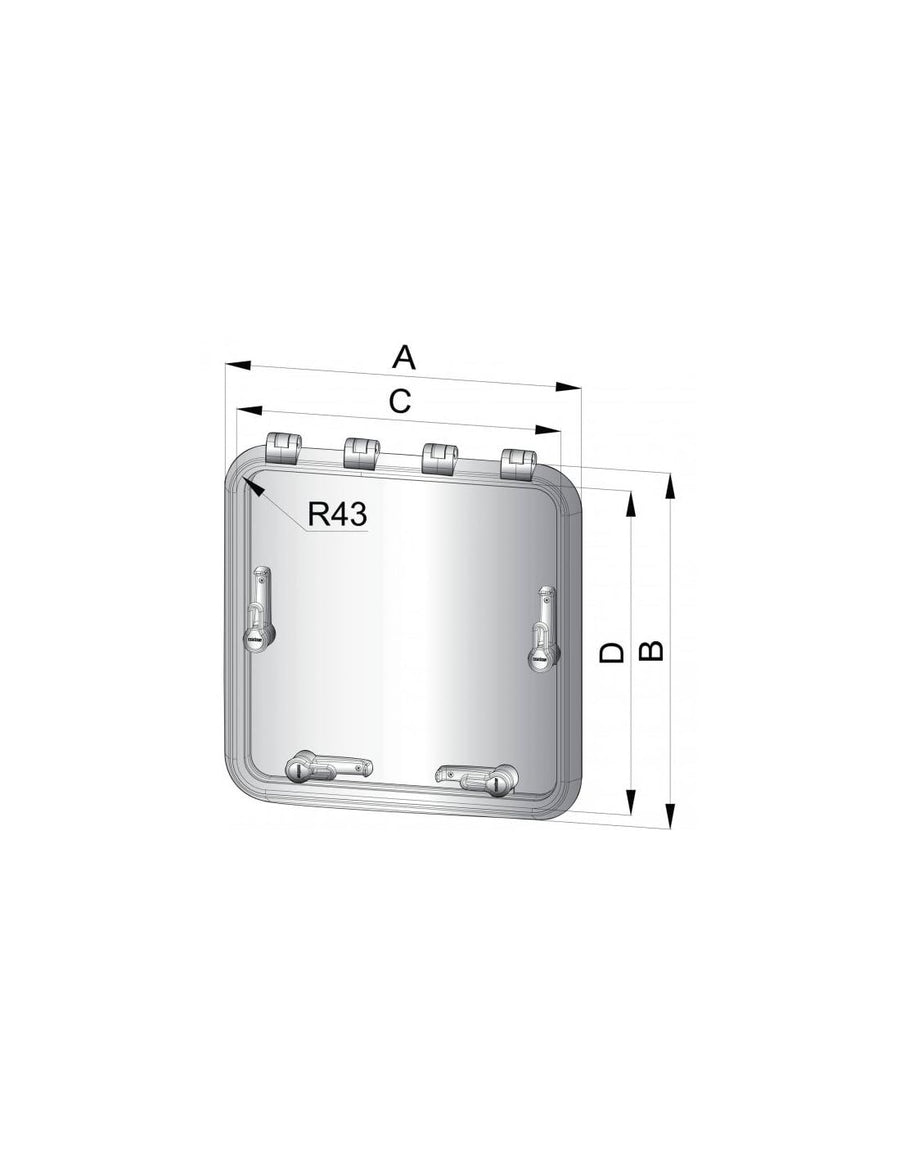 Magnus Vetus Deck Hatch, 18"x12.8", Silver