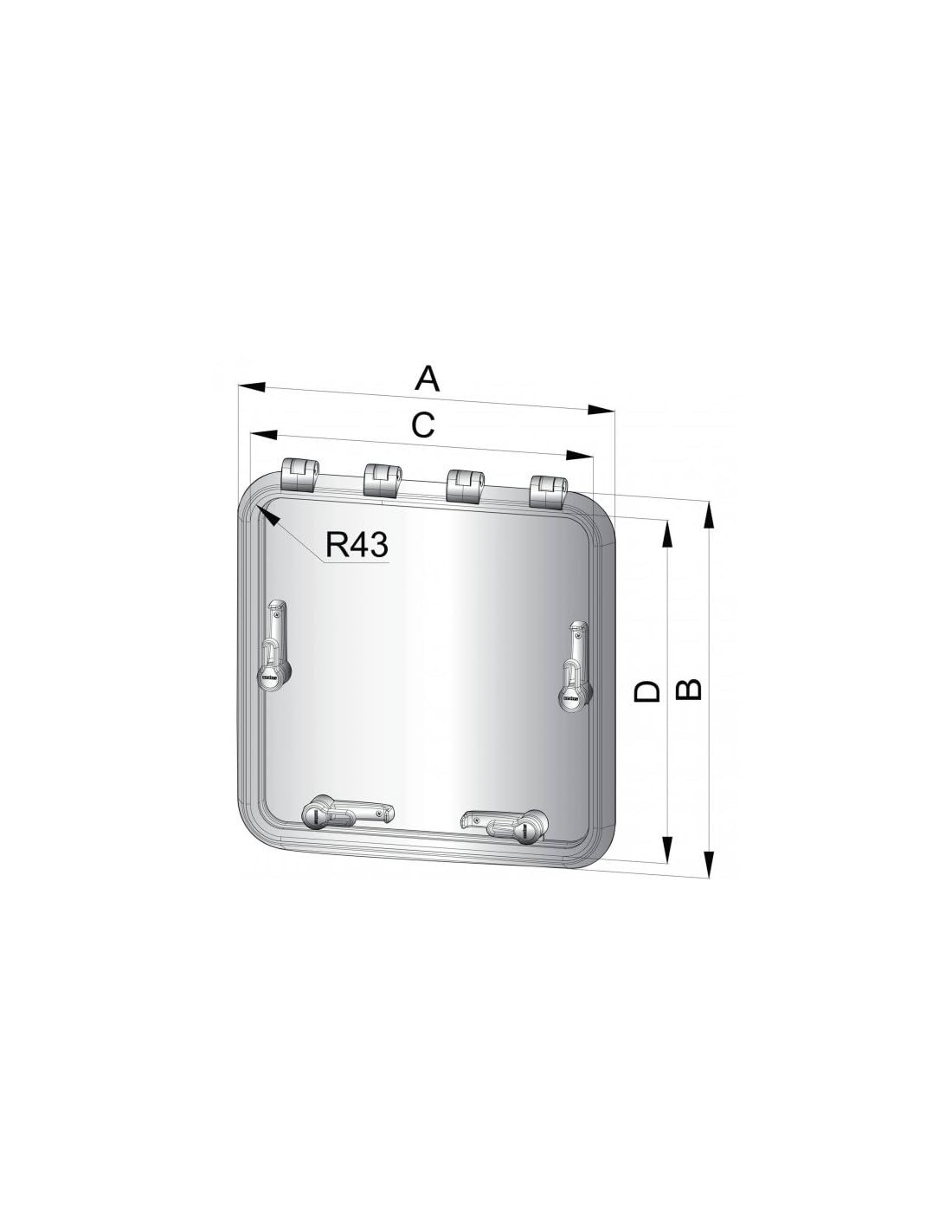 Magnus Vetus Deck Hatch, 18"x12.8", Silver