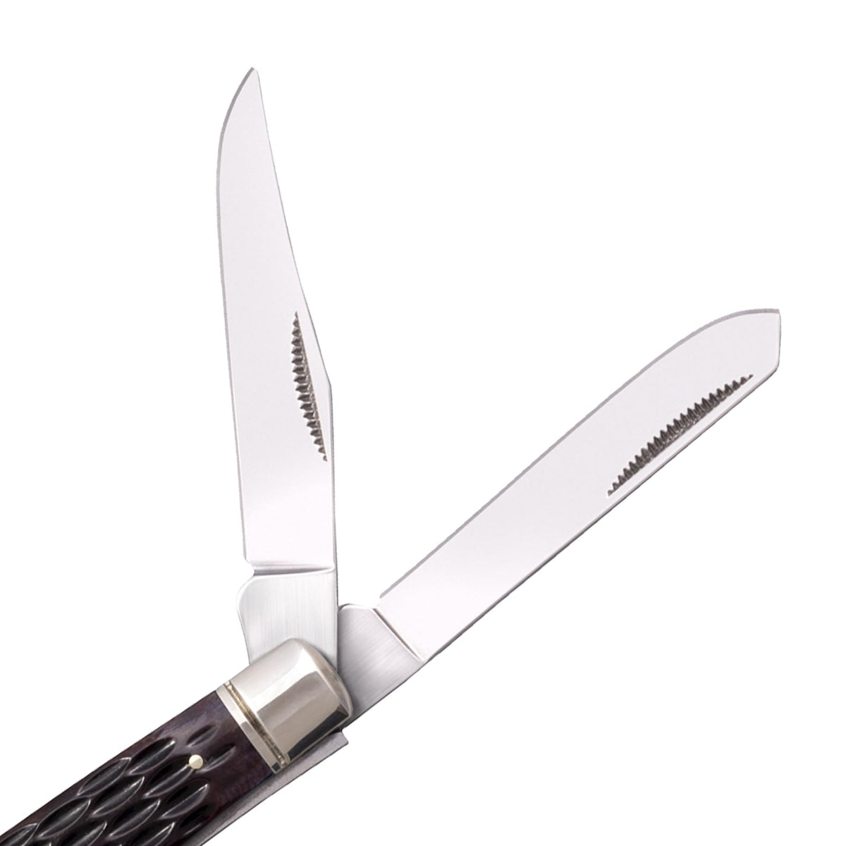 Mini Trapper Cold Steel Versatile Practical Durable Compact Pocket Folding Knife - 2 Blades; Jigged Bone Handle; Slip Joint Lock