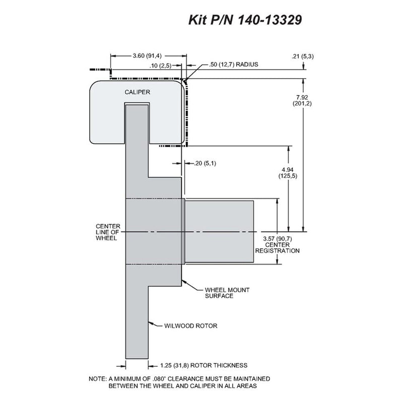 Front Hat Kit FNSL4R, 14.00", Drilled