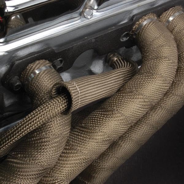 1" x 50' Design Engineering Titanium Exhaust Heat Wrap with Lava Rock Technology - Heat Wrap for Exhaust Pipes, Pliable Exhaust Wrap Tape, Withstands 1800°F Direct Heat & 2500°F Intermittent Heat