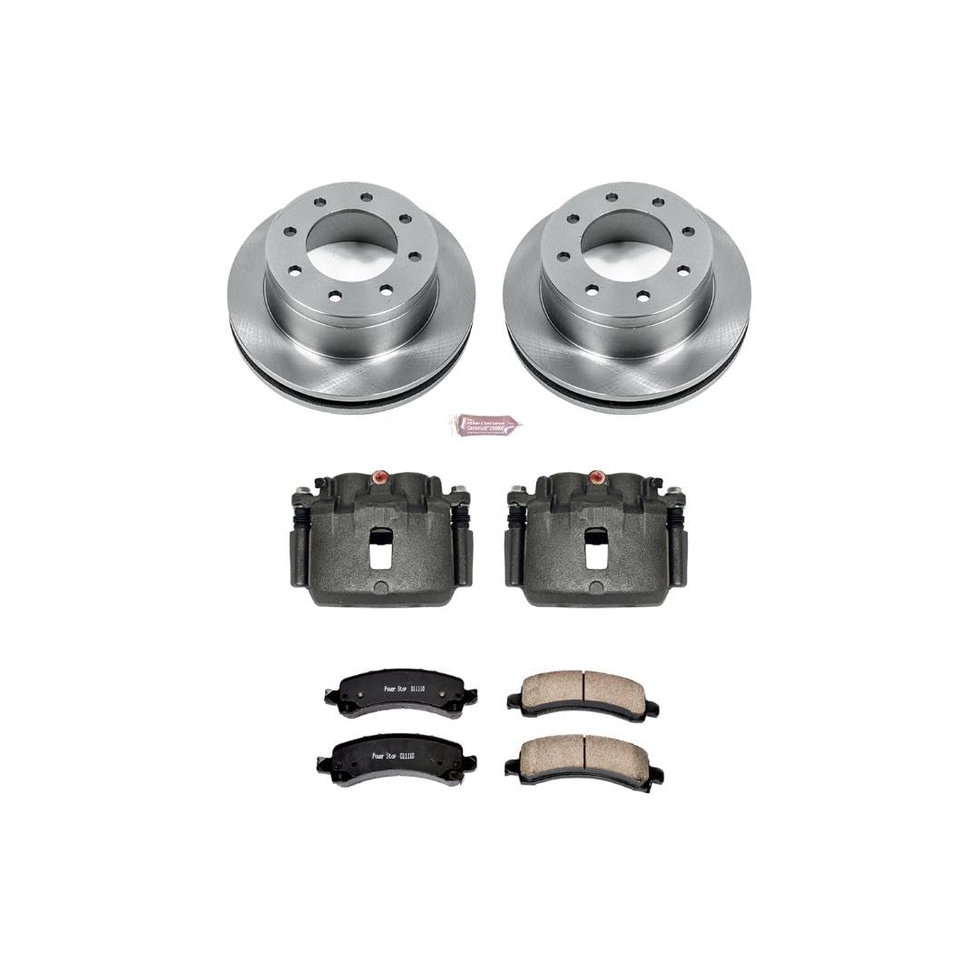 Power Stop KCOE2039 Replacement Autospeciality Rear Caliper Kit- OE Rotors, Ceramic Brake Pads, Calipers For Chevy Express 2500, Chevy Express 3500, GMC Savana 2500, GMC Savana 3500 [Model Specific]