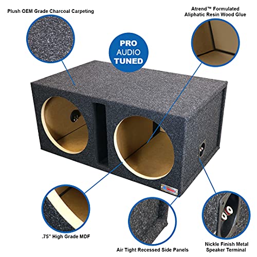 12DQV ATREND 12" Dual PRO Series Vented CAR Audio SUBWOOFER MDF Enclosure New