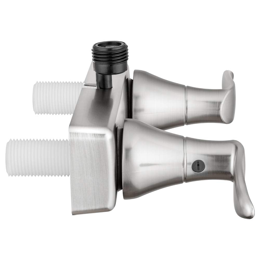 Dura Faucet RV Shower Faucet Valve Diverter DF-SA100LH-SN with Winged Levers (Satin Nickel)