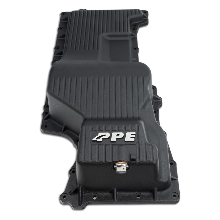 Heavy Duty PPE High Capacity Cast Aluminum Oil Pan (Black) 114054020 Compatible for 2020+ Chevy Silverado or GMC Sierra with 3.0L Duramax