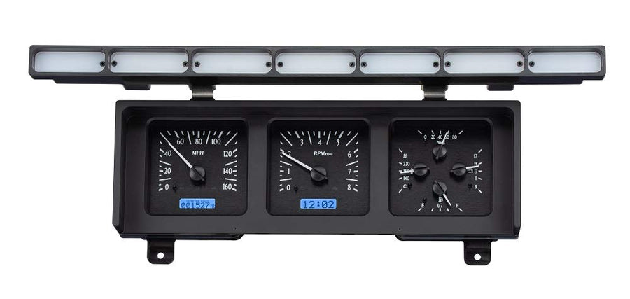 Dakota Digital VHX System Compatible with 1980-86 Ford Pickup - Black Alloy Style Face w/Blue Display