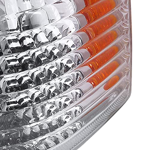 Chrome Housing Clear Lens Headlights + Bumper Lights + Corner Lamps SPEC-D TUNING Compatible with 1993-1996 Jeep Grand Cherokee, Left + Right Pair Headlamps Assembly