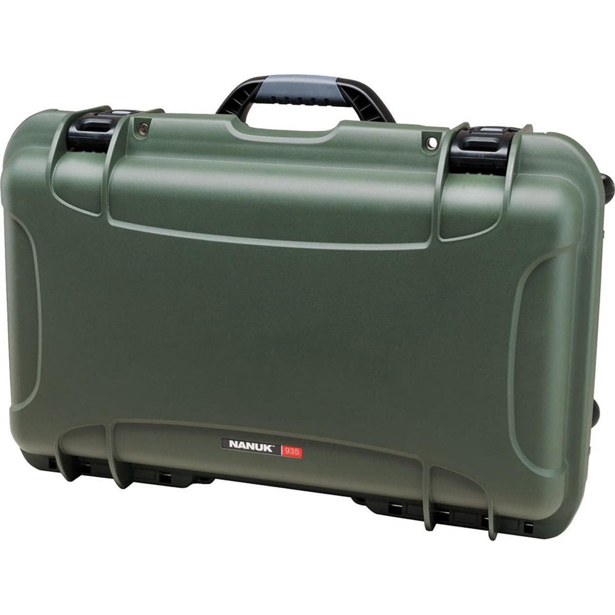 Hard Case NANUK 935 with Padded Divider – Waterproof Equipment Case with Wheels, 22” x 14” x 9” – Dustproof and Impact Resistant, Airline Carry-On Approved – Olive
