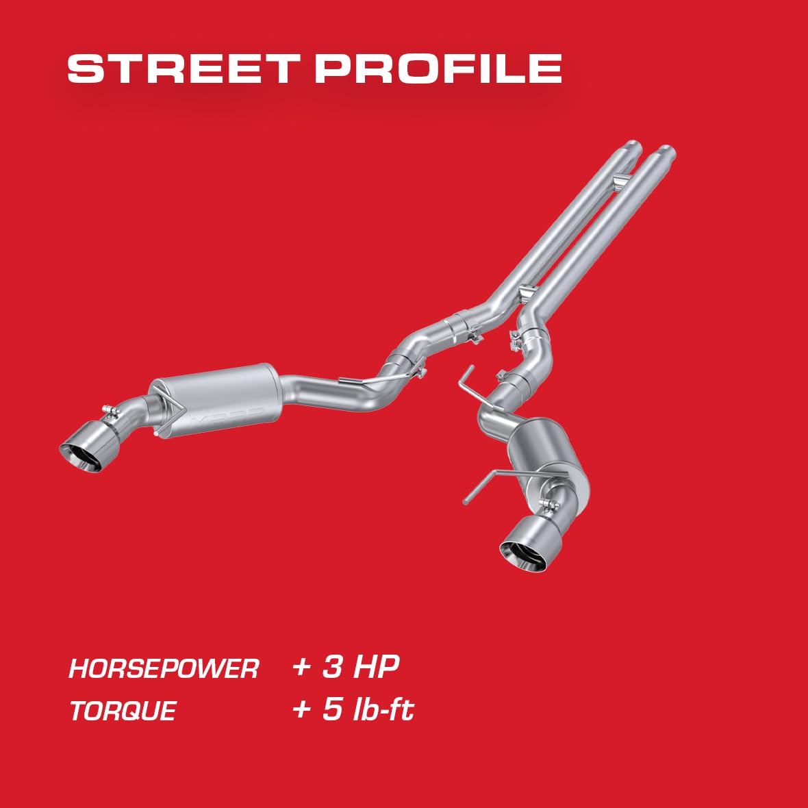 3" MBRP Cat Back, Dual Split Rear, Street Version Exhaust System with 4.5" Tips (T409)