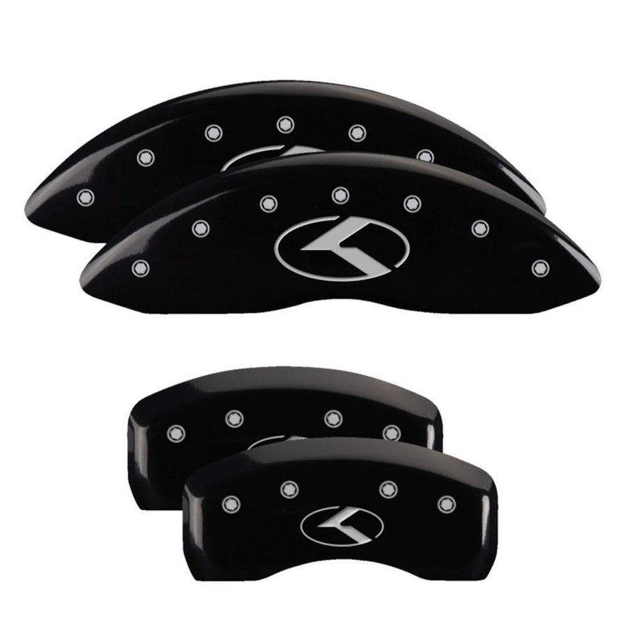 Brake Caliper Covers MGP - Compatible with 2018-2025 Honda Accord (Requires 17"+ Wheels) Black Powder-Coated Finish, 4PCS Front and Rear (Honda/H Engraving)