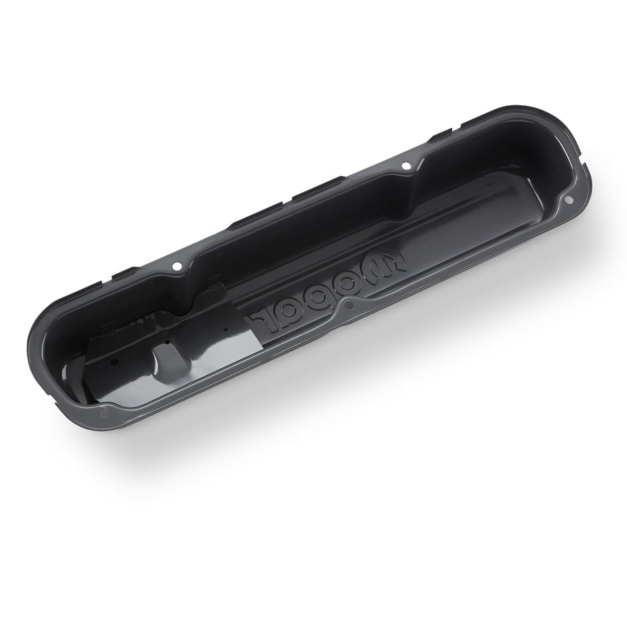 440-881 PROFORM Valve Cover - Tall - 3.25 in Height - Baffled - Breather Hole - Mopar Logo - Steel - Gray Paint - Small Block Mopar - Pair