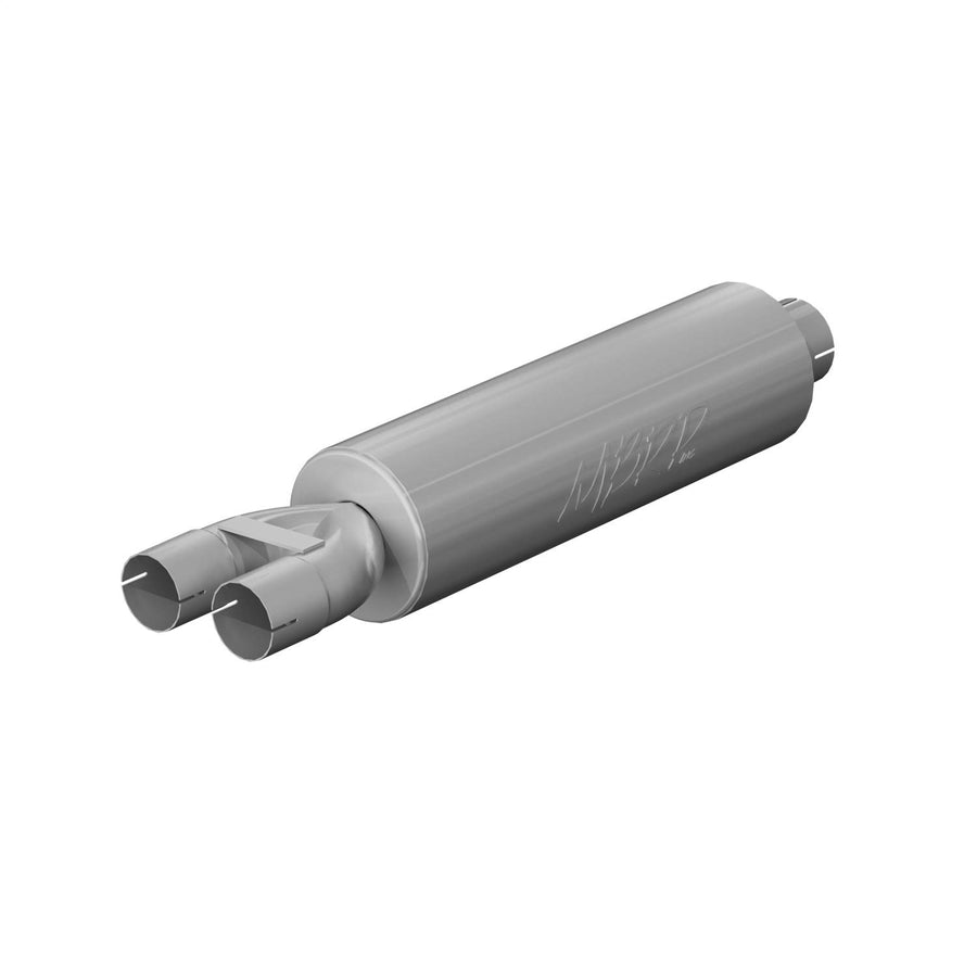 MBRP Muffler Universal 3in Inlet/Dual 2.5in Outlet 30in Length T409 SS Mild Tone (NO DROPSHIP)