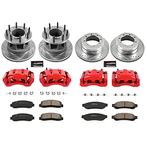 Power Stop Z23 Evolution Sport Front & Rear Caliper Brake Kit- Brake Rotor, Brake Caliper and Carbon-Fiber Ceramic Brake Pads For Ford F-350 Super Duty 2010-2011 [Model Specific]