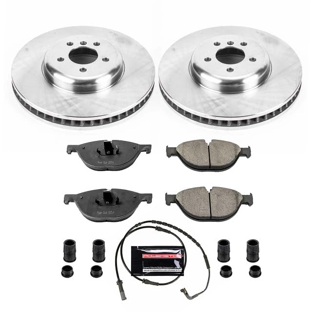 Power Stop Autospecialty KOE6012 Front Replacement Brake Kit-OE Brake Rotors & Ceramic Brake Pads For BMW 750Li 2009, BMW 750i 2009 [Model Specific]