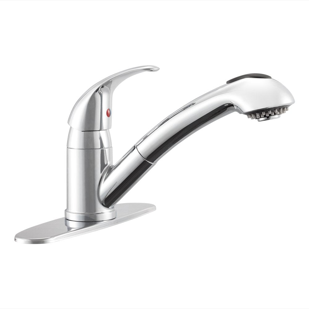Dura Faucet RV Pull-Out DF-NMK852-CP Single Handle Kitchen Sink Faucet - One-Hole (Chrome)