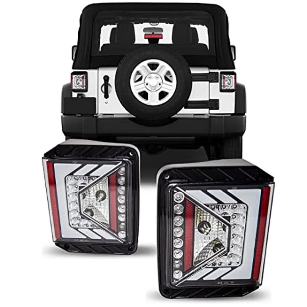 Renegade Series Winjet Compatible with [2007-2017 Jeep Wrangler] LED Tail Light… (Clear)