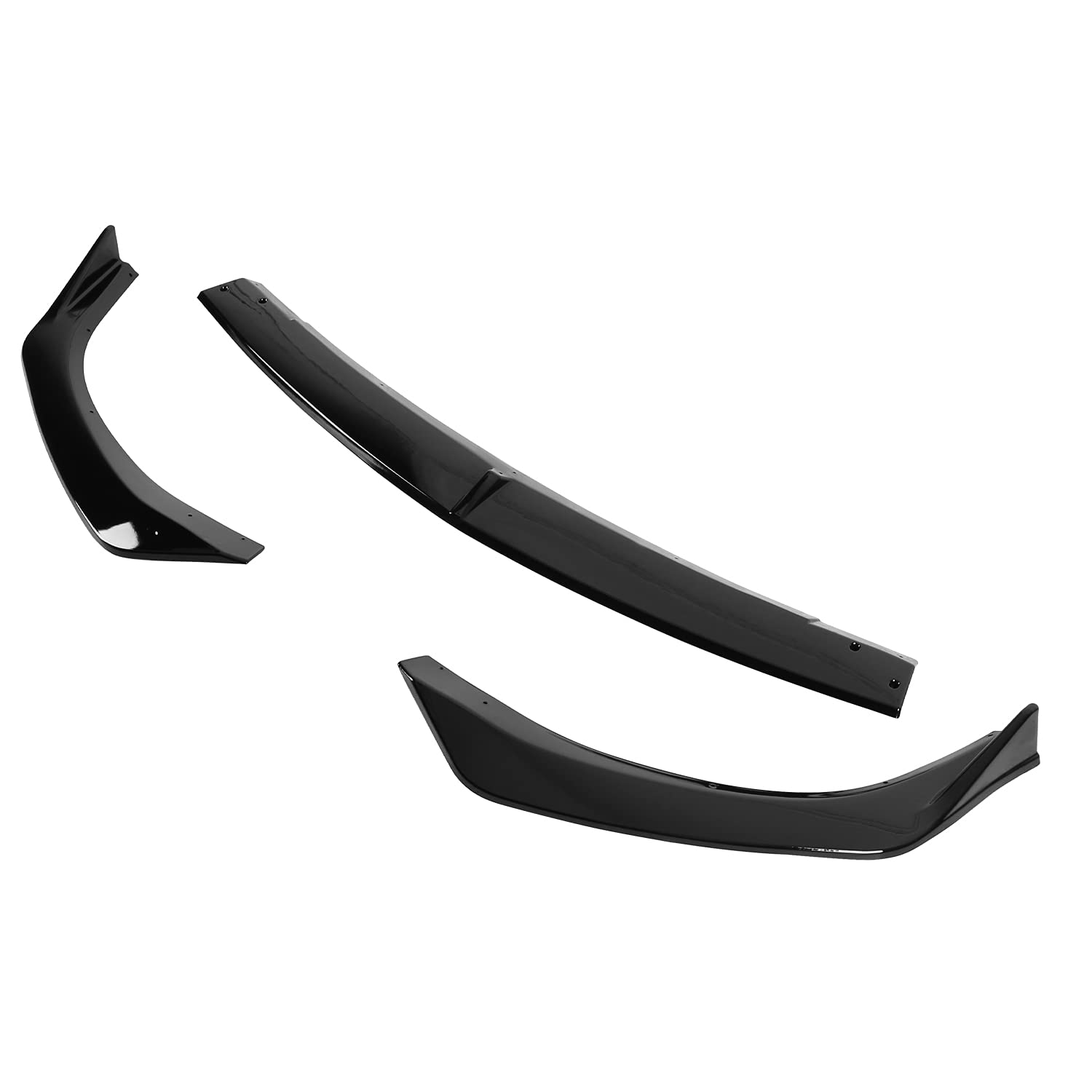Glossy Black Spec-D Tuning Front Bumper Lip Spoiler Body Kit 3 Pieces Compatible with Mazda 3 2019-2020