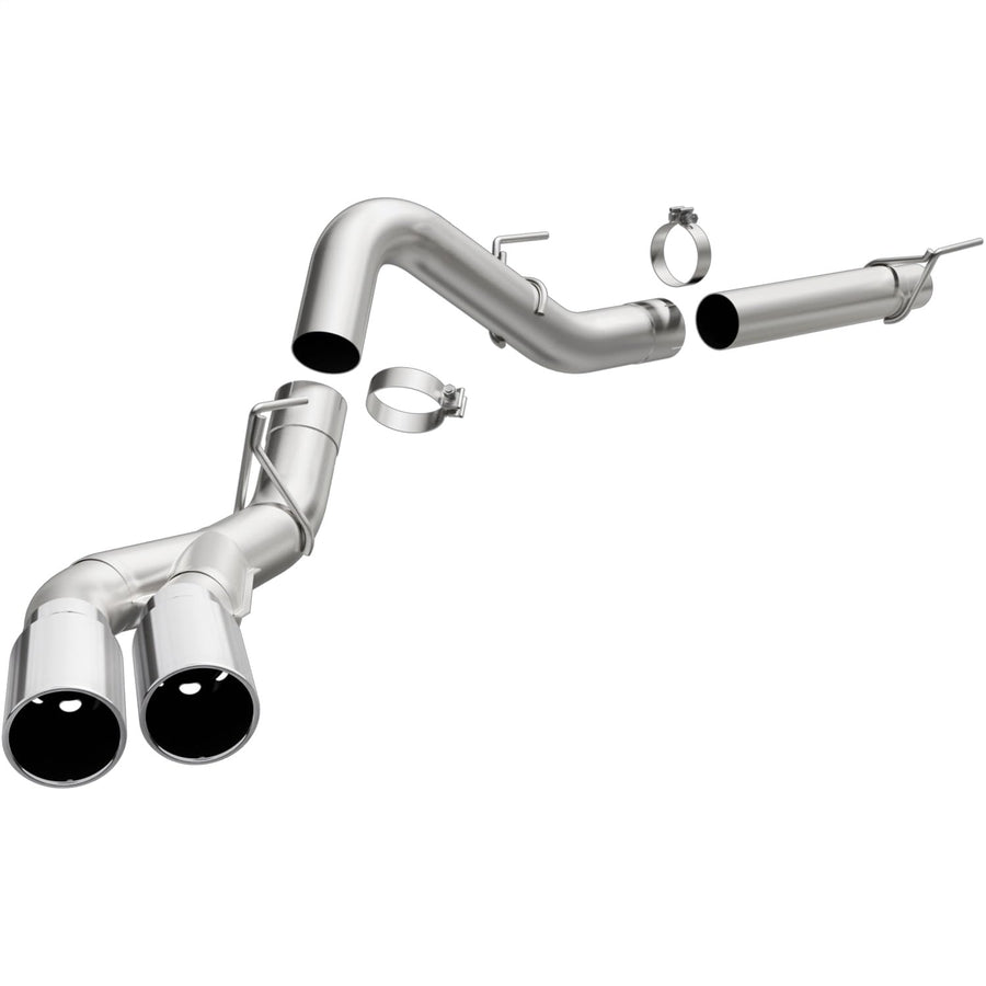 MagnaFlow Performance Filter-Back Exhaust System 19422 - Street Series, Stainless Steel 4in Main Piping, Dual Same Side Behind Passenger Rear Tire Exit, Polished 5in Exhaust Tip - Truck Exhaust Kit