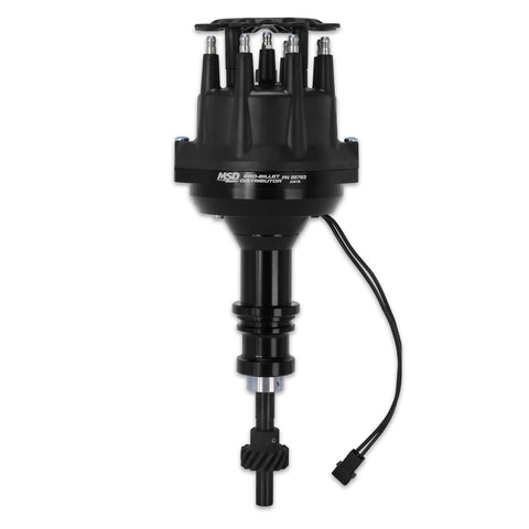 Small Diameter MSD Pro-Billet Distributor, Iron Gear, Black