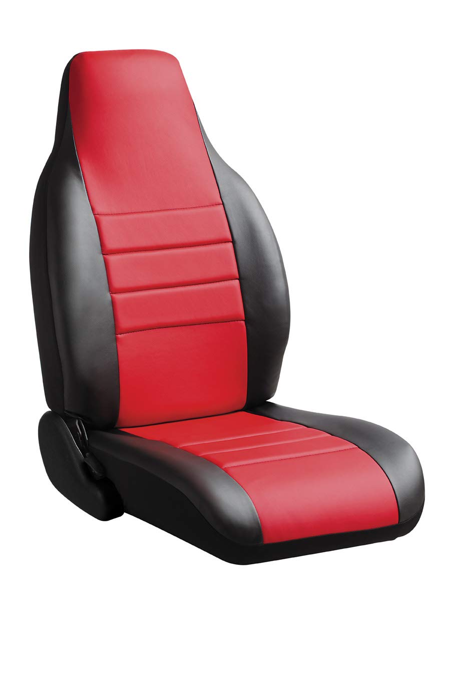 Fia RED SL69-44 Custom Fit Front Seat Cover Bucket Seats - Leatherette (Black w/Red Center Panel)