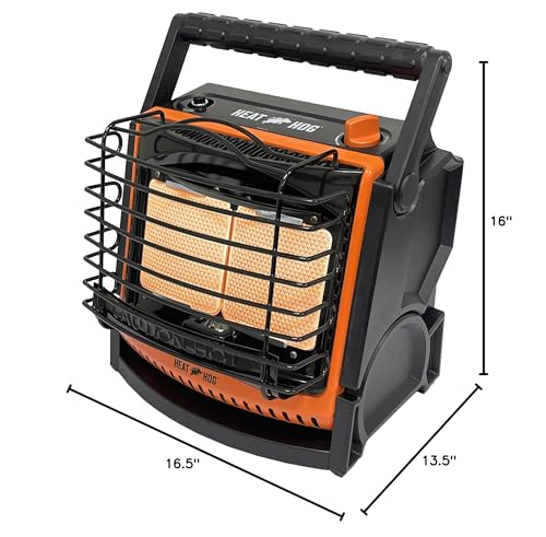 18,000 BTU Heat Hog Portable Propane Radiant Space Heater, Indoor, Outdoor, Garage, Camping, Outdoor Sports, Boating, RVs, Tiltable Design, Gas Powered