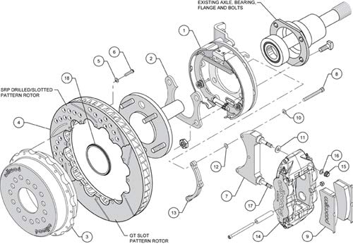 Rear P-Brk Kit, FNSL4R, 12.88", Drill, Polish