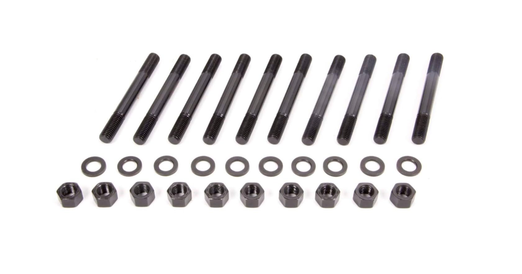 Milodon Main Stud Kit 81187, Hex Nuts, 2-Bolt Mains, Chromoly, Black Oxide, AMC V8, Kit