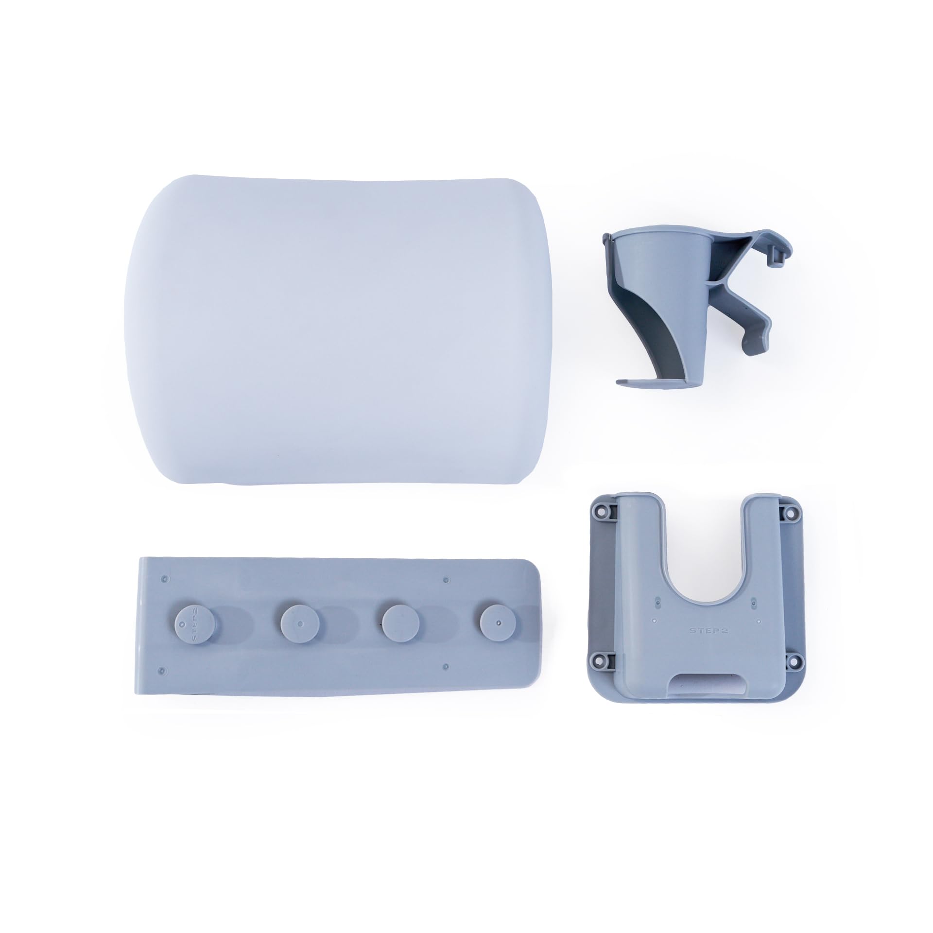 Step2 Pool Accessories Set Mondello – Compatible with Mondello Lounger and Mondello Chair Waterproof Pool & Patio Furniture - Lounger Pillow, Adaptable Cup Holder, and Phone Holder, Gray