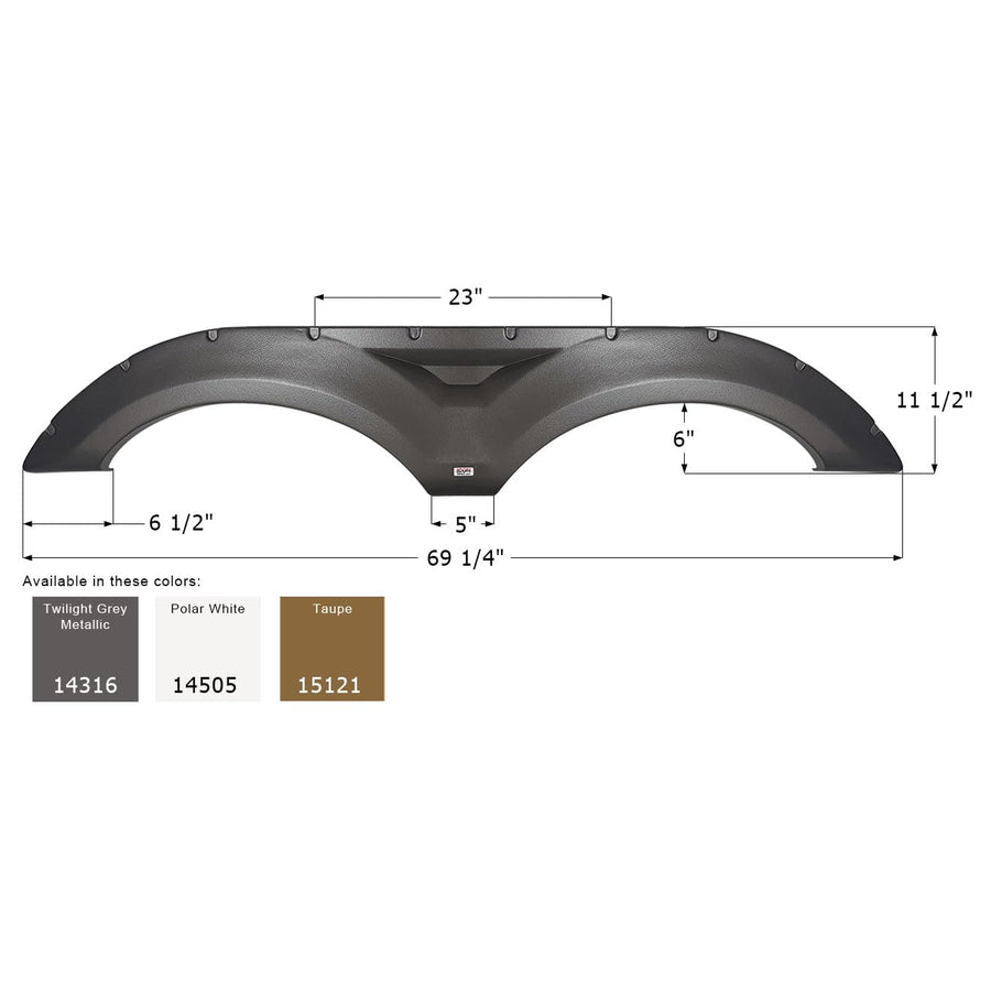 Fender Skirt ICON 15121, Tandem, Forest River, FS4316, Taupe