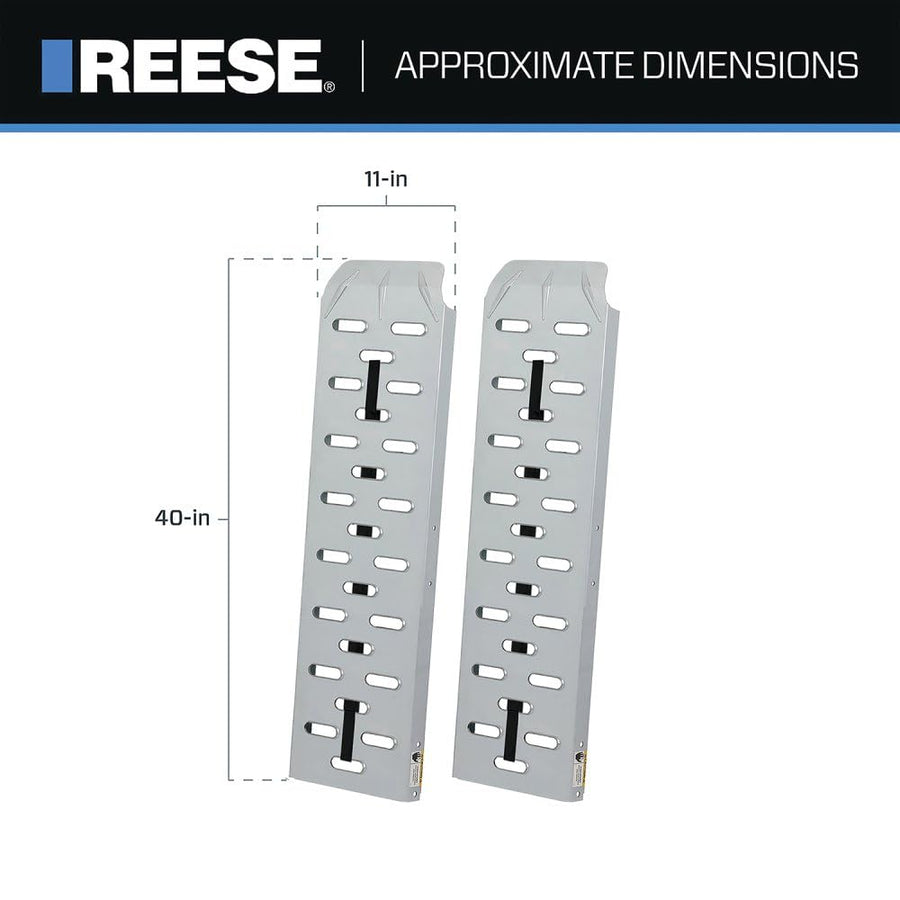 Threshold REESE 9516020 Straight Galvanized Steel Loading Ramp, 11 Inch x 40 Inch, 1,200 lbs. Capacity, Pair
