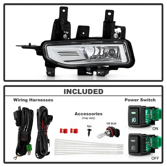 Nissan Rogue 2020-2022 Sport Models Only OEM Fog Lights w/Switch - Clear Spyder (Bulb Size - H8 12V 35W)