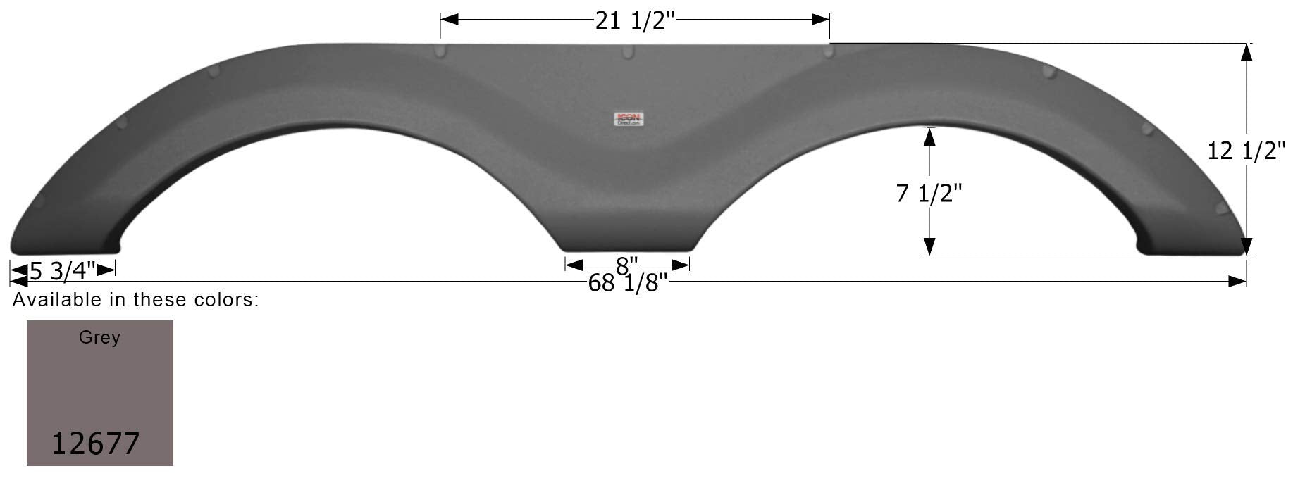Fender Skirt ICON, Tandem, Cruiser, FS2677, Grey