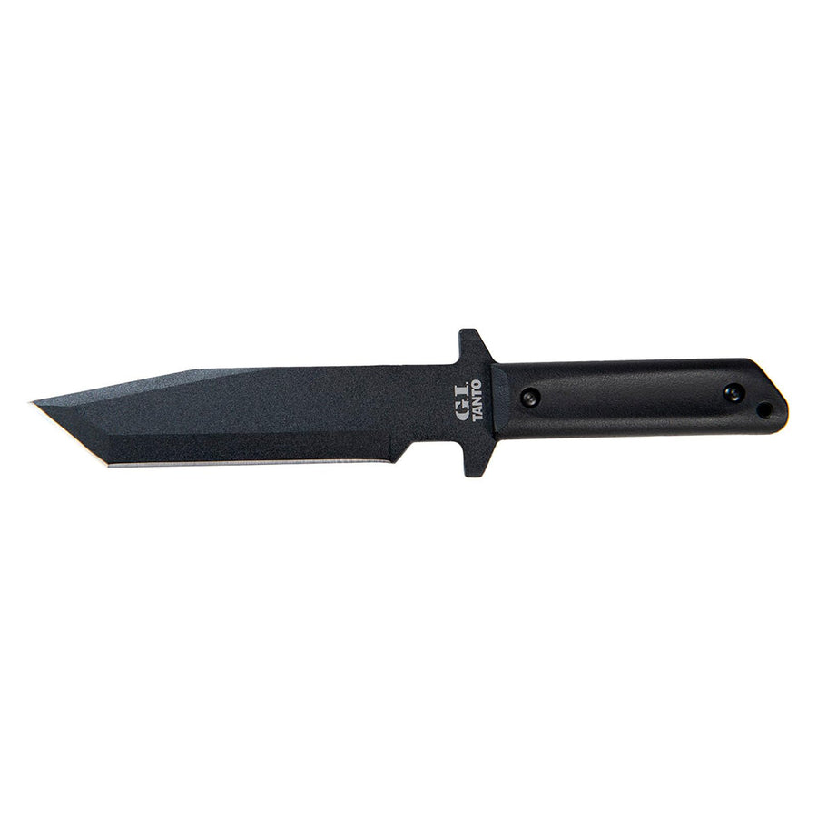 G.I. Tanto Cold Steel 7" Durable 1055 Carbon Steel Fixed Blade Tactical Outdoor Throwing Knife, 5" Handle w/ Polypropylene Scales, Integral Quillon Guard, Resistant Secure-Ex Sheath